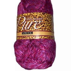 South West Trading Company PURE Soy Silk Worsted Yarn SWTC #22 Pink Purple SWTC
